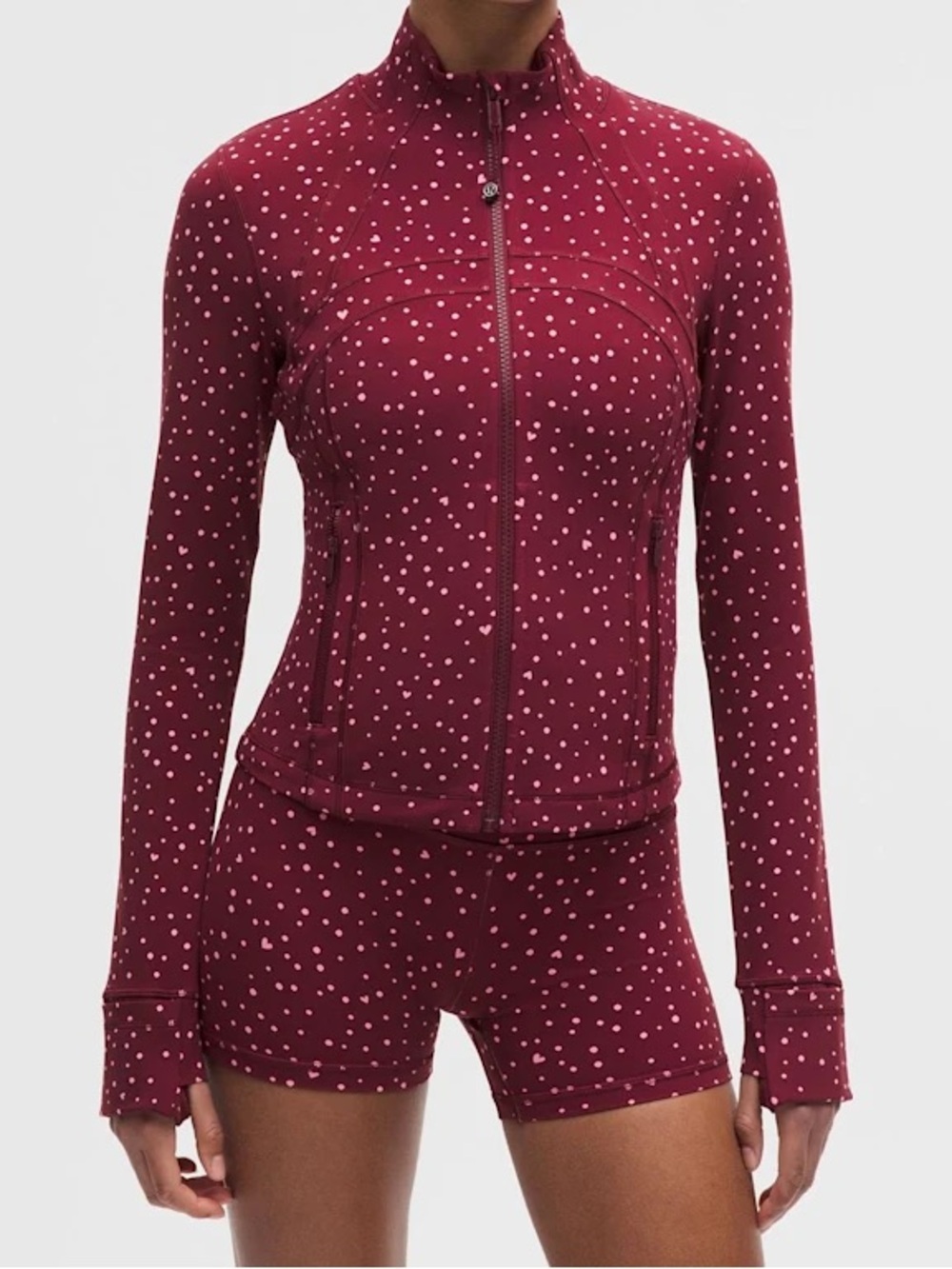 Lululemon Size 8 Define Cropped Jacket *Nulu Burgundy/Pink Full Zip